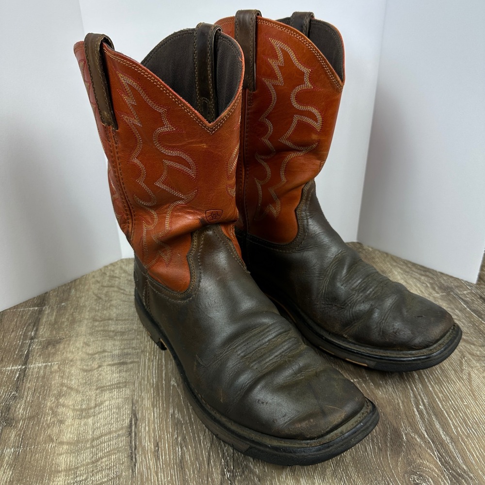 Ariat Work Mens Leather Western Square Toe ASTM F2892-17 EH Rated Boots 12 D